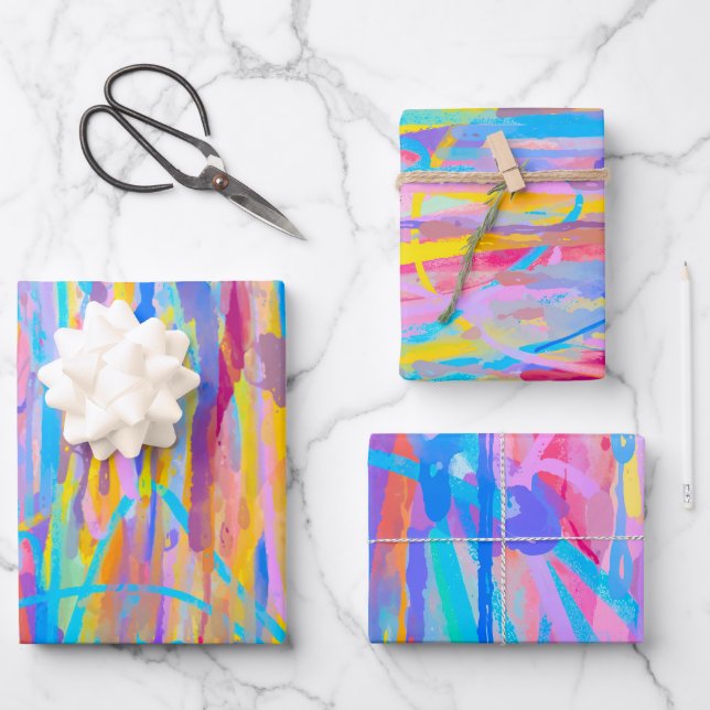 Hoja De Papel De Regalo Vibrante cascada (Anverso)