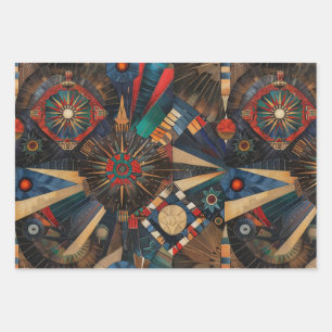 Hoja De Papel De Regalo Vibrante "Crónicas indígenas antiguas" azul