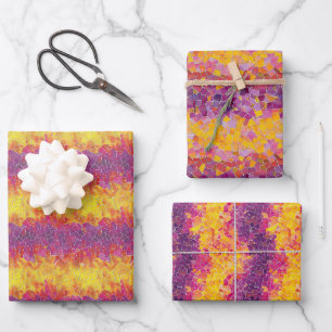 Hoja De Papel De Regalo Vibrante Mosaico De Vidrio Manchado Inspirado En E