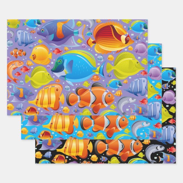 Hoja De Papel De Regalo Vibrante Ocean Adventures Wraping Paper Set (Set)
