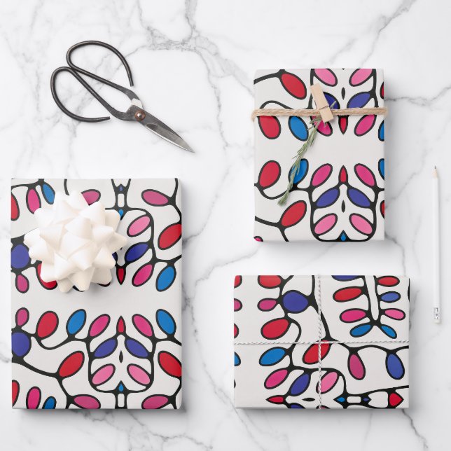 Hoja De Papel De Regalo Vibrante regalo moderno (Anverso)