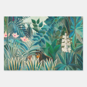 Hoja De Papel De Regalo Vida silvestre en pintura de selva tropical