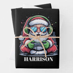 Hoja De Papel De Regalo Videojuego personalizado de Navidad Santa Xmas