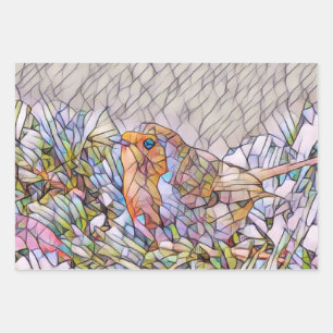 Hoja De Papel De Regalo Vidrio manchado luce navidades de invierno lindos