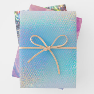 Hoja De Papel De Regalo Vidrio marino de color Guay y holográfico