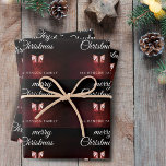 Hoja De Papel De Regalo Vieja Lantern Light Merry Christmas Script<br><div class="desc">Viejas Linternas Iluminan Feliz Guión de Navidad Familia Envolviendo Hojas de Papel. Linterna antigua rústica en el ambiente festivo con escritura blanca. Añade tu apellido y año.</div>