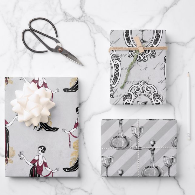 Hoja De Papel De Regalo Vin Rouge French Wine (Anverso)