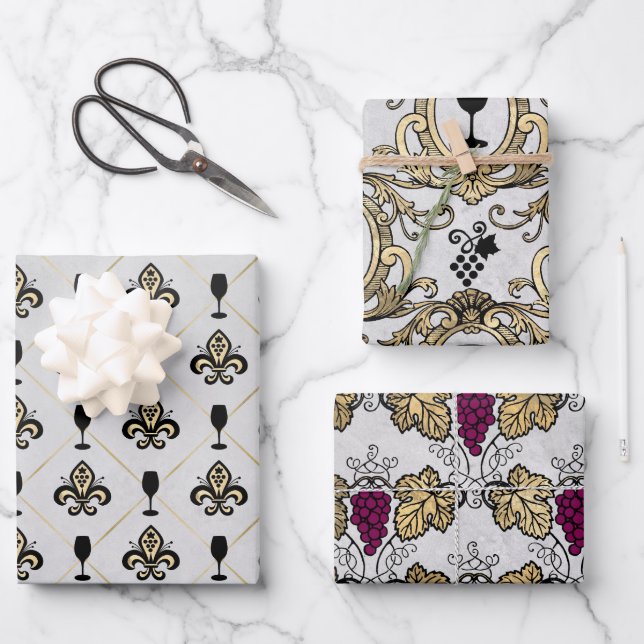 Hoja De Papel De Regalo Vin Rouge Vino Rojo francés (Anverso)