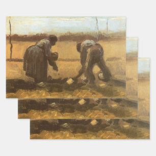 Hoja De Papel De Regalo Vincent van Gogh - Campesinos plantando patatas