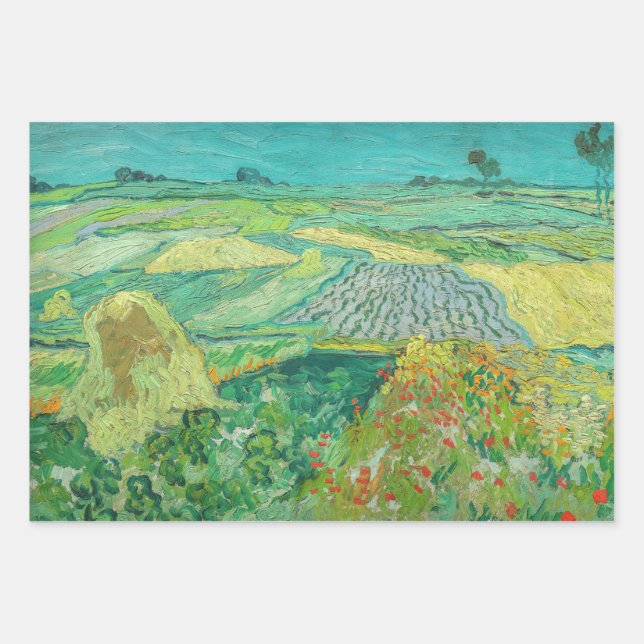 Hoja De Papel De Regalo Vincent van Gogh - Campos de Trigo cerca de Auvers (Anverso)
