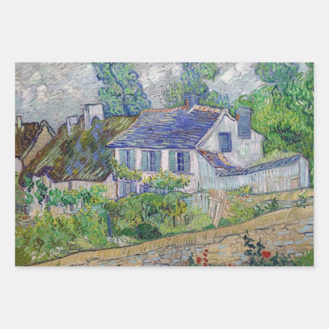 Hoja De Papel De Regalo Vincent van Gogh - Casas en Auvers (Anverso)