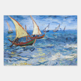 Hoja De Papel De Regalo Vincent van Gogh - El paisaje marino de Saintes-Ma