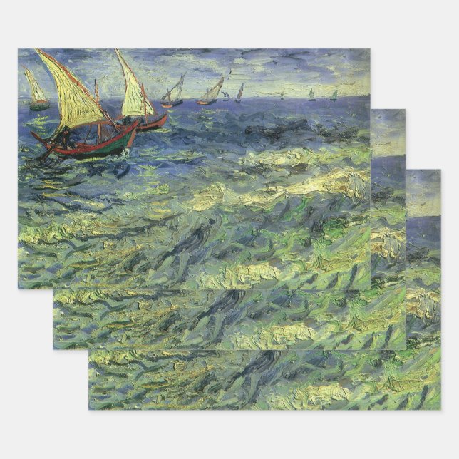 Hoja De Papel De Regalo Vincent van Gogh - El paisaje marino de Saintes Ma (Set)