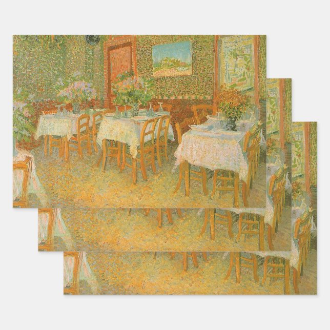 Hoja De Papel De Regalo Vincent van Gogh - Interior de un restaurante (Set)