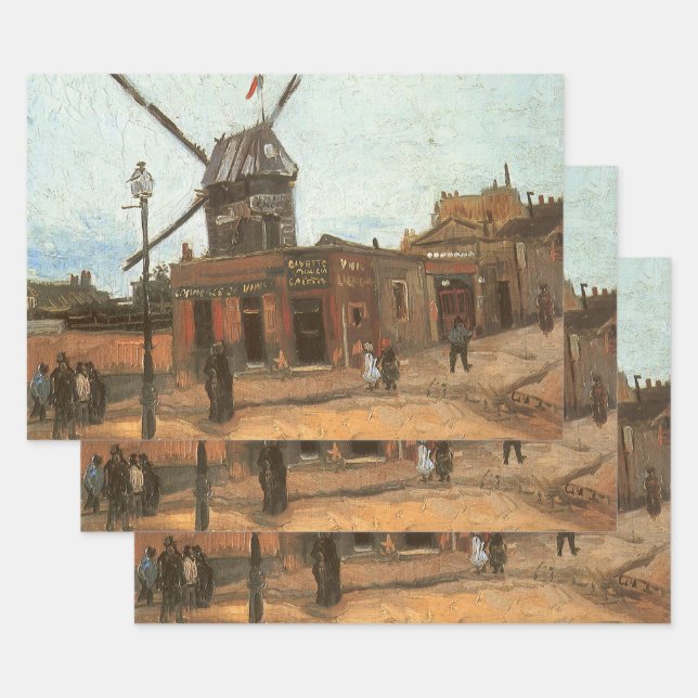 Hoja De Papel De Regalo Vincent van Gogh - Moulin de la Galette, molino de (Set)