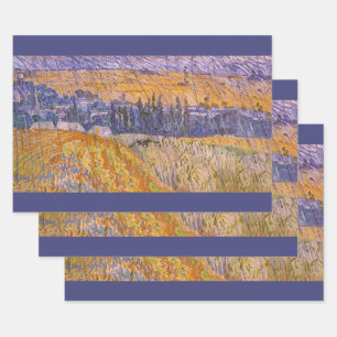 Hoja De Papel De Regalo Vincent van Gogh - Paisaje en Auvers bajo la lluvi