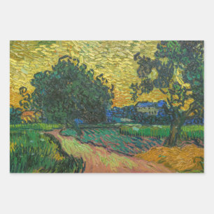 Hoja De Papel De Regalo Vincent van Gogh - Paisaje en Crepúsculo
