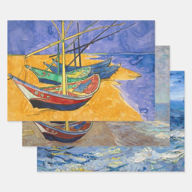 Hoja De Papel De Regalo Vincent Van Gogh - Selección de paisajes marinos (Set)