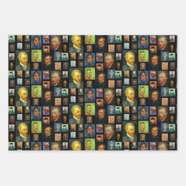 Hoja De Papel De Regalo Vincent van Gogh Selfies Collage Gift