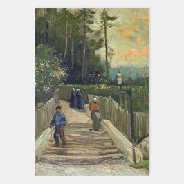 Hoja De Papel De Regalo Vincent van Gogh - Sendero inclinado en Montmartre