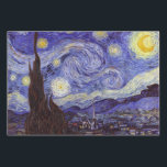 Hoja De Papel De Regalo Vincent Van Gogh Starry Night Vintage Bella Artes<br><div class="desc">El Bella Artes nocturno Vincent van Gogh Starry Pintando hoja de papel de relleno de plástico de 3 estrellas es un cuadro del artista holandés post-impresionista Vincent van Gogh. El cielo azul nocturno está lleno de nubes, estrellas y una luna creciente brillante. La noche estrellada es la única noche de...</div>