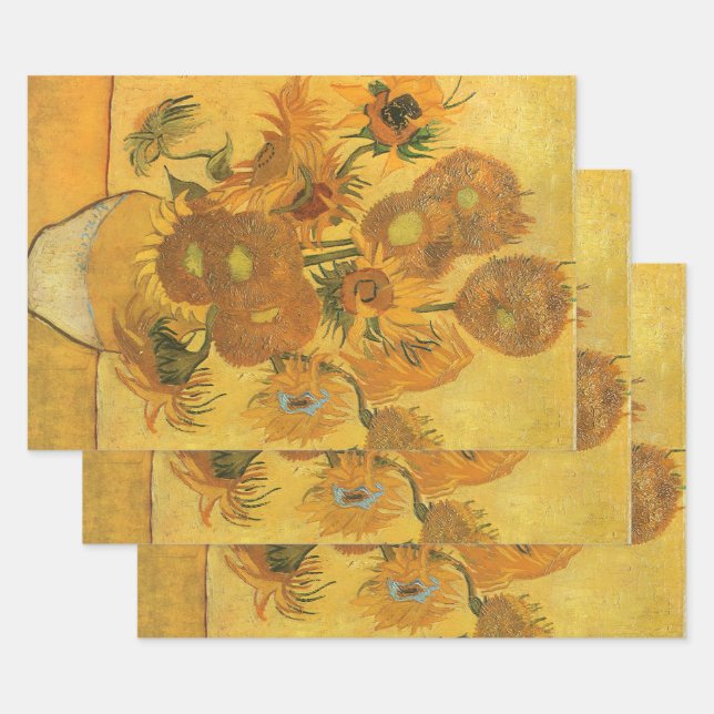 Hoja De Papel De Regalo Vincent van Gogh - Vase con quince girasoles (Set)