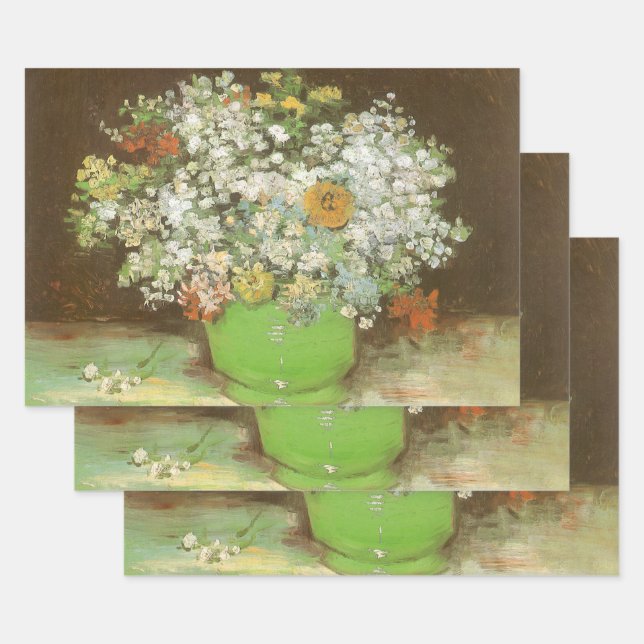 Hoja De Papel De Regalo Vincent van Gogh - Vase con Zinnias y flores (Set)