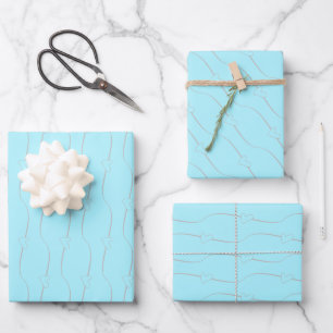 Hoja De Papel De Regalo Vínculo cardíaco en compromiso Boda turquesa medio