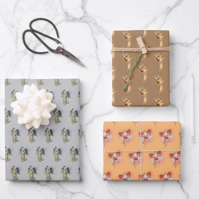 Hoja De Papel De Regalo Viñeta de hadas (Anverso)