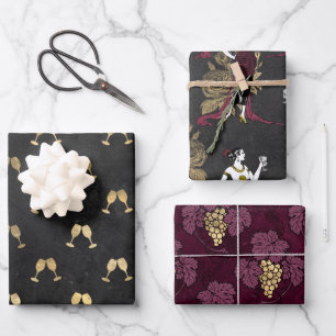 Hoja De Papel De Regalo Vino Tinto Francés