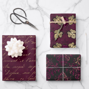 Hoja De Papel De Regalo Vino Tinto Francés