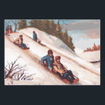 Hoja De Papel De Regalo Vintage "A Merry Christmas" Card of Snow (Una Feli<br><div class="desc">Una rústica escena campestre de nevadas deslizándose por una ladera de una montaña con una iglesia al fondo. Una vintage tarjeta "A Merry Christmas" (Una Feliz Navidad) ofrece un paisaje invernal más nostálgico y sereno para ese regalo reflexivo.</div>