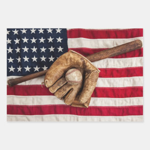 Hoja De Papel De Regalo Vintage Baseball