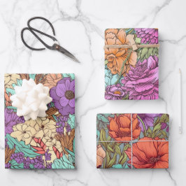 Hoja De Papel De Regalo Vintage Boho Floral Boda Cumpleaños