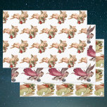 Hoja De Papel De Regalo Vintage Christmas, 3 diferentes ángeles victoriano<br><div class="desc">Vintage ilustracion Navidades imágenes de festividades religiosas con tres escenas de ángeles victorianos diferentes. Un cherub con alas sosteniendo una corona floral hecha de halicias, bayas y otras flores rojas, un ángel guardián sosteniendo a un niño y dos ángeles uno al lado del otro. Una antigua morada victoriana corta para...</div>