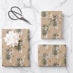 Hoja De Papel De Regalo Vintage Christmas Angel & Tree Holiday Kraft<br><div class="desc">Un ilustracion vintage de un ángel sosteniendo un árbol de Navidad sobre un papel marrón kraft se ve de fondo. Ideal para regalos y decoración de Navidades.</div>