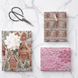Hoja De Papel De Regalo Vintage Christmas Emboidered Village<br><div class="desc">Vintage Christmas Emboidered Village Wrapping Paper Sheets</div>