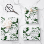 Hoja De Papel De Regalo Vintage Christmas, Jolly Santa Claus in Green<br><div class="desc">Ilustracion de la Vintage. Imagen de feriado navideño con un alegre Santa Claus en verde. ¡Clásico kitsch retro de los años 50! ¡Ho ho ho ho! Creo que... </div>