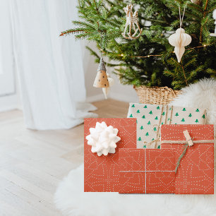 Hoja De Papel De Regalo Vintage Christmas Naranja patrón sin inconveniente