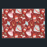 Hoja De Papel De Regalo Vintage Christmas Nutcracker Fairy Tale Red<br><div class="desc">Navidades Patrón Nutcracker.</div>