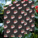 Hoja De Papel De Regalo Vintage Christmas Pattern with Wrapped Presents<br><div class="desc">Vintage illustration Merry Christmas holiday design featuring a cute retro repeating pattern. Wrapped Christmas gifts with red ribbon and bows and a wreath. Open on December 25th.</div>