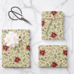 Hoja De Papel De Regalo Vintage Christmas Poinsettia Flowers Pine Brands<br><div class="desc">Vintage Christmas Poinsettia Flores Pine Brands Envolver hojas de papel</div>