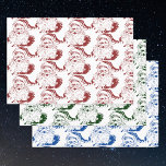 Hoja De Papel De Regalo Vintage Christmas, Retro Jolly Santa Claus<br><div class="desc">Ilustracion de la Vintage ¡Feliz Navidad,  imagen de un alegre Santa Claus en rojo,  verde y azul! ¡Clásico kitsch retro de los años 50! ¡Ho Ho Ho Ho Ho! Creo que... </div>