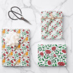 Hoja De Papel De Regalo Vintage Christmas Robin Berries Patrón Verde Rojo<br><div class="desc">Navidades de estilo vintage Robin y bayas rojas en colores festivos tradicionales. Hermosos motivos estacionales dibujados a mano en un conjunto de tres patrones diferentes y sin costura. Celebra las vacaciones con estos hermosos diseños. obras de arte originales ©Beate Allerton</div>
