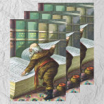 Hoja De Papel De Regalo Vintage Christmas, Santa Claus Naughty Nice List<br><div class="desc">Diseño de las vacaciones de ilustracion Vintage Feliz Navidad con una página del libro Santa Claus y Sus Obras. Publicado por McLoughlin Brothers en 1889. La historia nos cuenta del trabajo de Santa haciendo juguetes para todos los niños y chicas buenos del mundo. Esta imagen de la era victoriana muestra...</div>