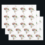 Hoja De Papel De Regalo Vintage Christmas Santa Personalizado de nombre y<br><div class="desc">Este papel está diseñado con un gran Santa Vintage que los niños seguramente aman! Eliminando la necesidad de etiquetas,  este periódico se convertirá en su mejor amigo durante las vacaciones.</div>