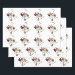 Hoja De Papel De Regalo Vintage Christmas Santa Personalizado de nombre y<br><div class="desc">Este papel está diseñado con un gran Santa Vintage que los niños seguramente aman! Eliminando la necesidad de etiquetas,  este periódico se convertirá en su mejor amigo durante las vacaciones.</div>