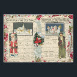 Hoja De Papel De Regalo Vintage Christmas Santas, Children, Notas Musicale<br><div class="desc">Vintage Christmas</div>