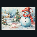 Hoja De Papel De Regalo Vintage Christmas Snowman Ilustracion<br><div class="desc">Ilustracion navideño vintage</div>