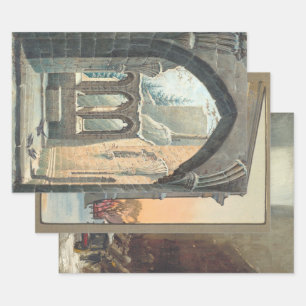 Hoja De Papel De Regalo Vintage Christmas Wrapping Paper WINTER RUINS, NY